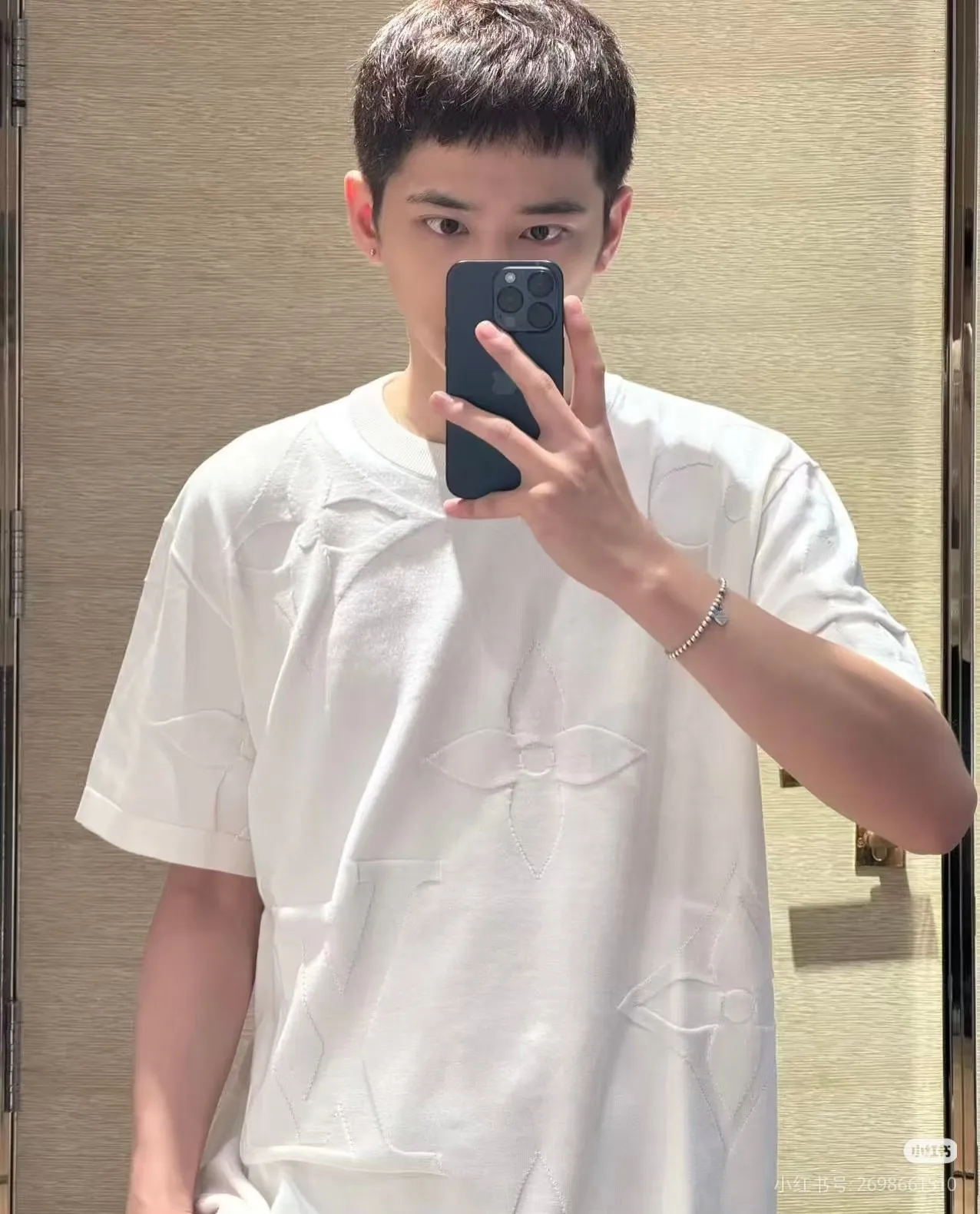 Louis Vuitton/Louis Vuitton 25ss dark pattern old flower jacquard knitted short sleeves